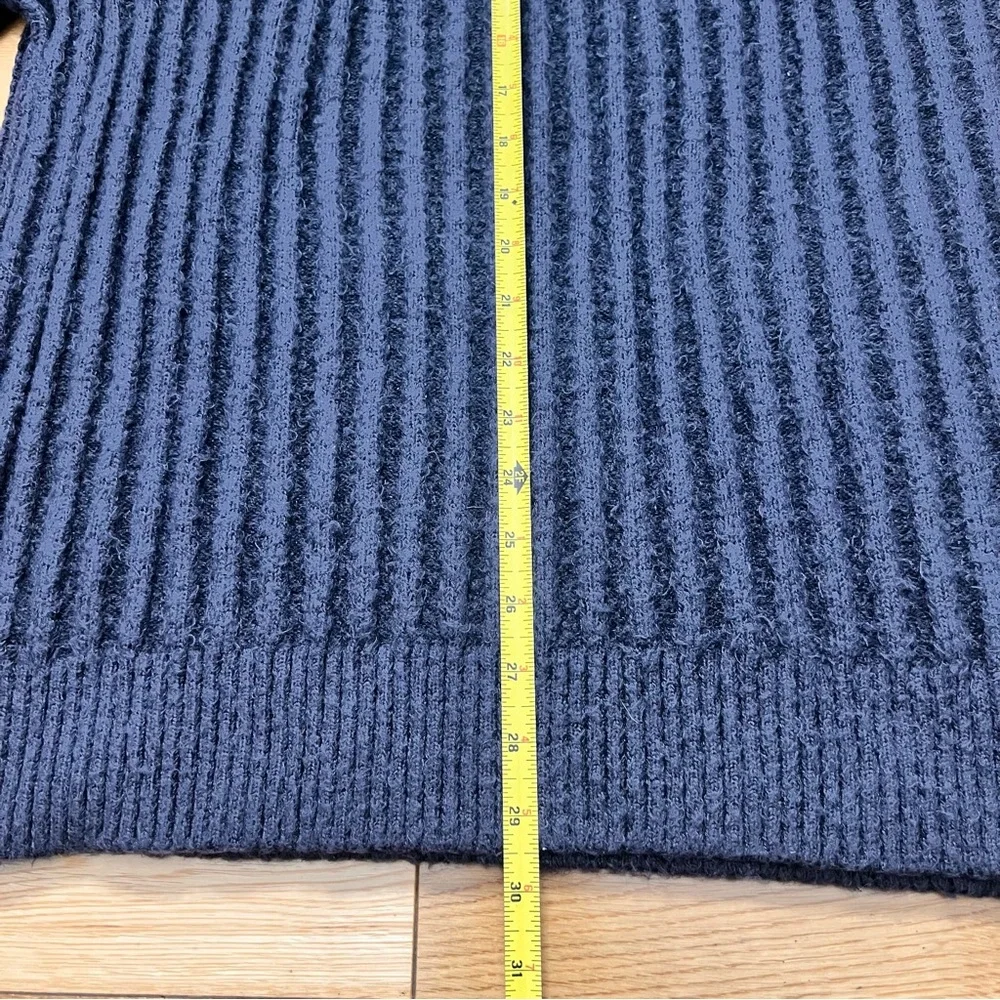 Free People Womens Ribbed Dark Blue Soft Turtleneck Sweater Size Small - Picture 4 of 7
